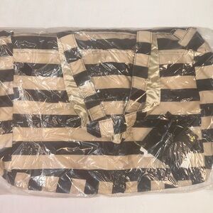 Ju-Ju-Be Navy and Tan Super Be Striped Baby Bag